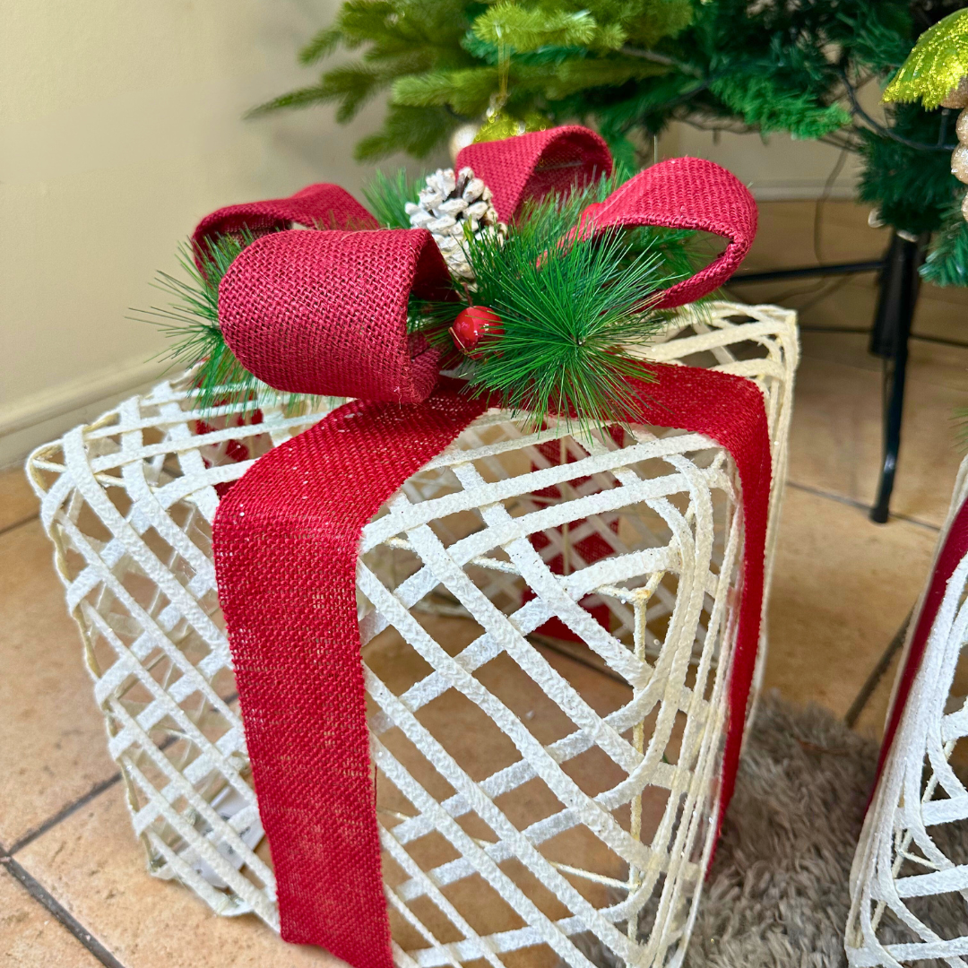 Set Regalos Navideños Blancos -  Decorativo Navideño