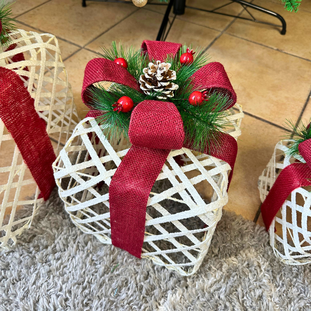 Set Regalos Navideños Blancos -  Decorativo Navideño