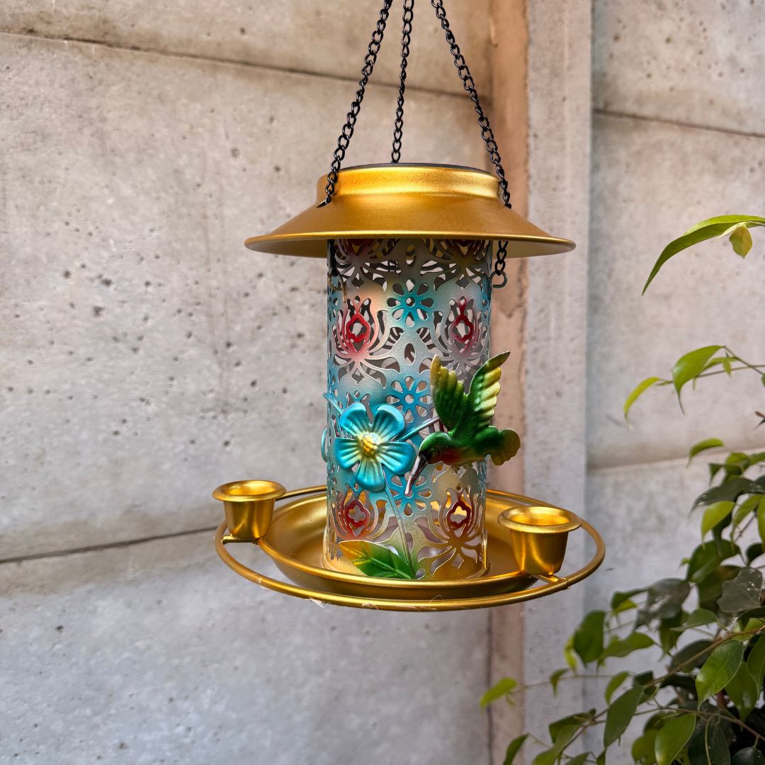 Comedero de Pájaros Solar - Luz Cálida / IP65 / Metal - Disponible en Dreamy Home!