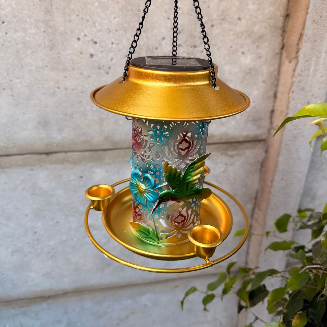 Comedero de Pájaros Solar - Luz Cálida / IP65 / Metal - Disponible en Dreamy Home!
