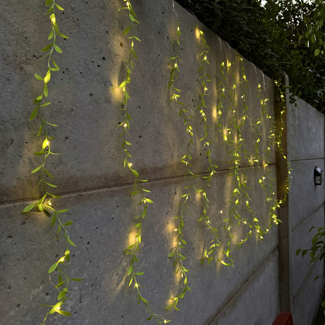 Cortina de Hojas Solar - Luz Cálida / 3 x 1 m / 10 Tiras - Disponible en Dreamy Home!