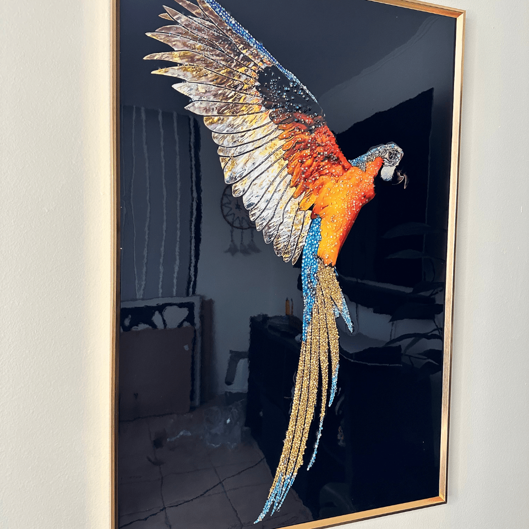 Cuadro Guacamayo - Resina Epóxica - 90 x 60 cm - Decoración - Disponible en Dreamy Home!