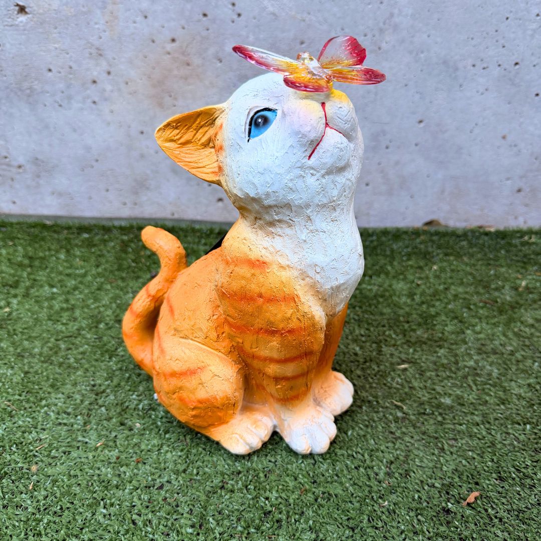 Estatua de Gato Solar - Luz Cálida / Resina/ IP65 - Disponible en Dreamy Home!