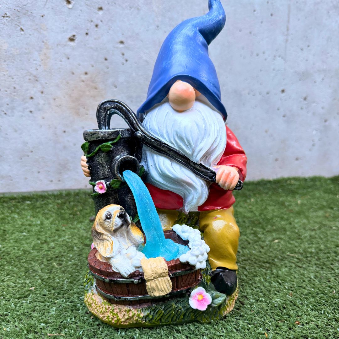 Estatua Duende Grifo de Agua Azul - Resina / Luz Cálida / IP65 - Disponible en Dreamy Home!