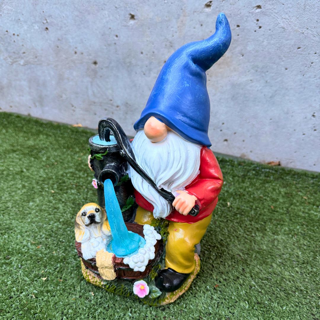 Estatua Duende Grifo de Agua Azul - Resina / Luz Cálida / IP65 - Disponible en Dreamy Home!