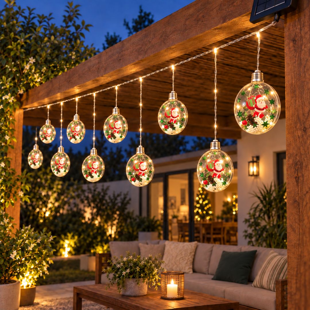 Guirnalda Solar de Esferas Navideñas 5 m – Luz Cálida o Multicolor / IP65 - Disponible en Dreamy Home!