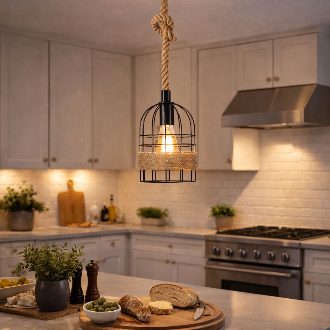 Lámpara Colgante Macramé - 1 m Altura / Ampolleta Incluida / 220 V - Disponible en Dreamy Home!