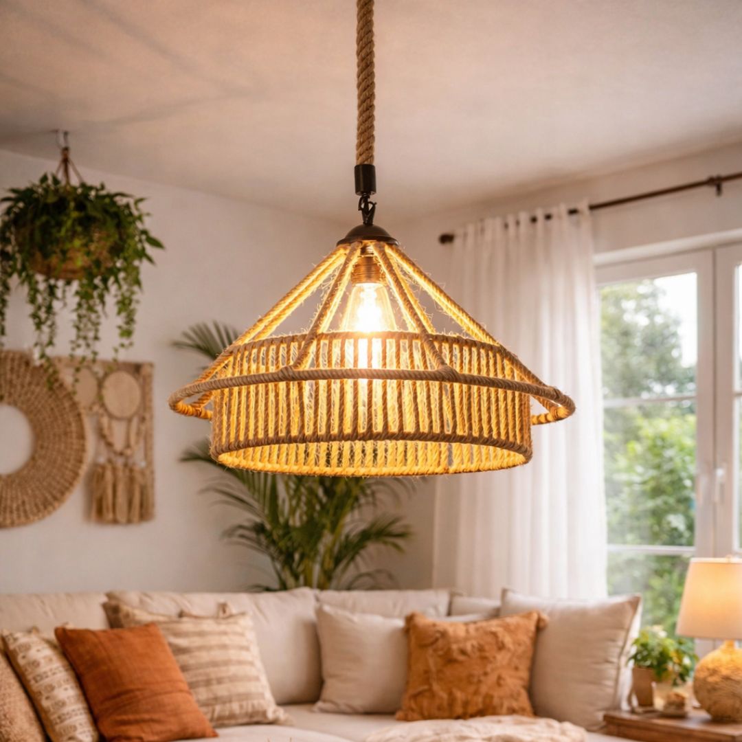 Lámpara de Cáñamo Mallorca - Incluye Ampolleta - Disponible en Dreamy Home!