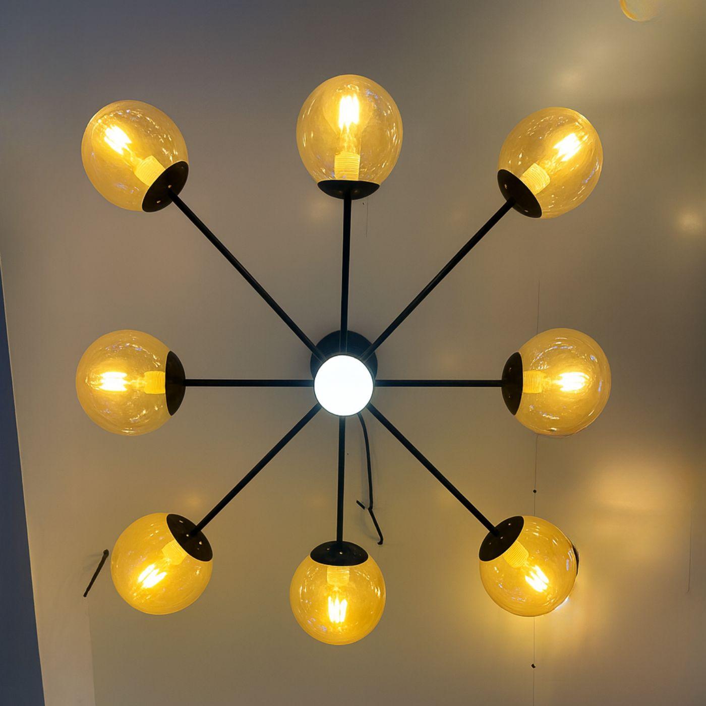 Lámpara de Techo Esfera Luxe – 9 Luces / Metal / Negra / Incluye Ampolletas - Casa y jardín - Disponible en Dreamy Home!