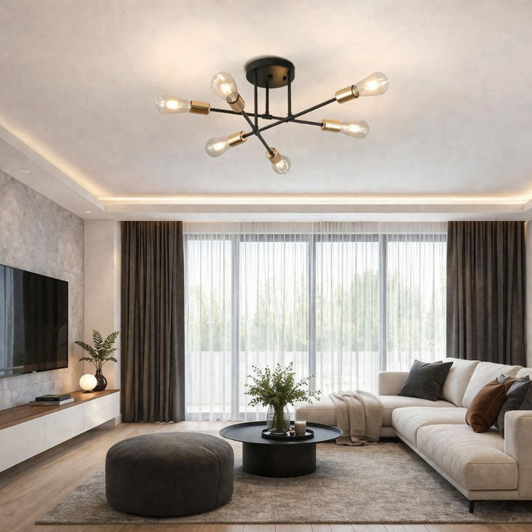Lámpara de Techo Orion Luxe – 6 Luces / Metal / Incluye Ampolletas - Casa y jardín - Disponible en Dreamy Home!