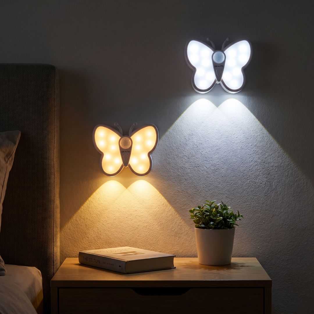 Luz Mariposa Recargable - Sensor de Movimiento / Cálido / USB-C - Luces nocturnas e iluminación ambiente - Disponible en Dreamy Home!