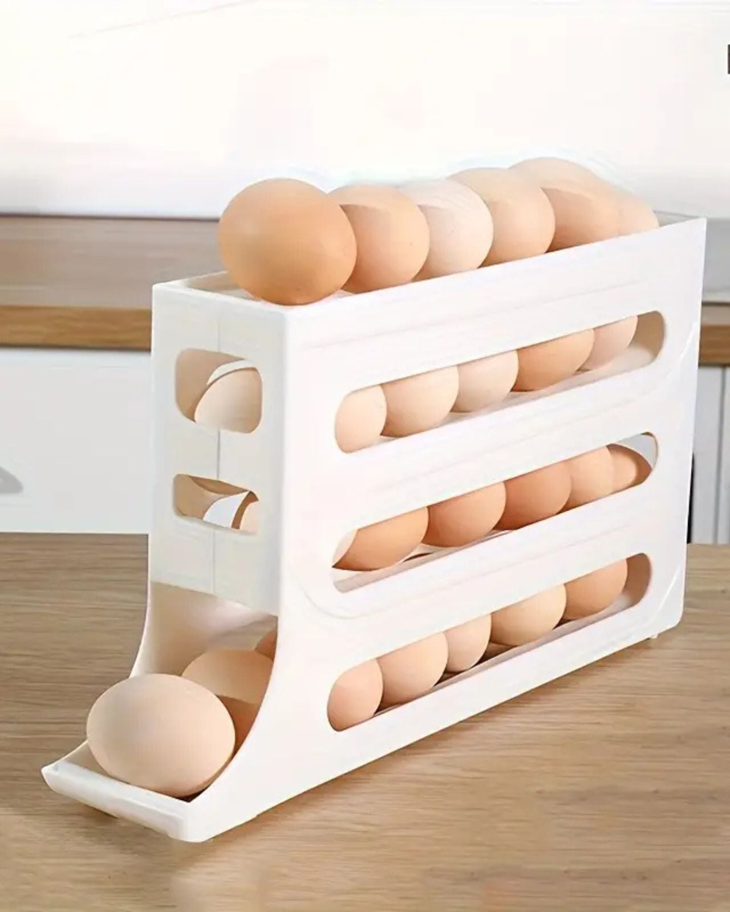 Organizador de Huevos 4 Niveles - Bajada Automatica / Cap. 20 Unidades - Disponible en Dreamy Home!