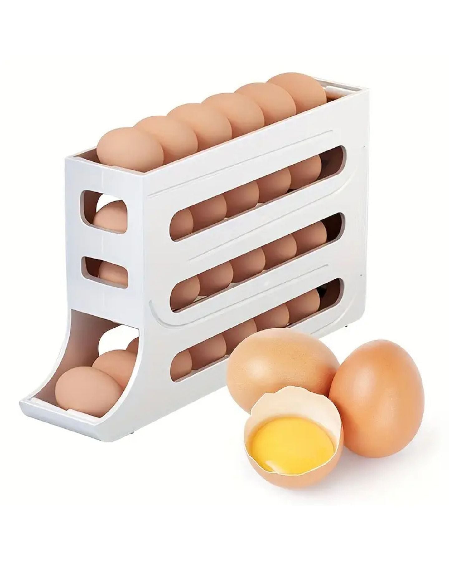 Organizador de Huevos 4 Niveles - Bajada Automatica / Cap. 20 Unidades - Disponible en Dreamy Home!