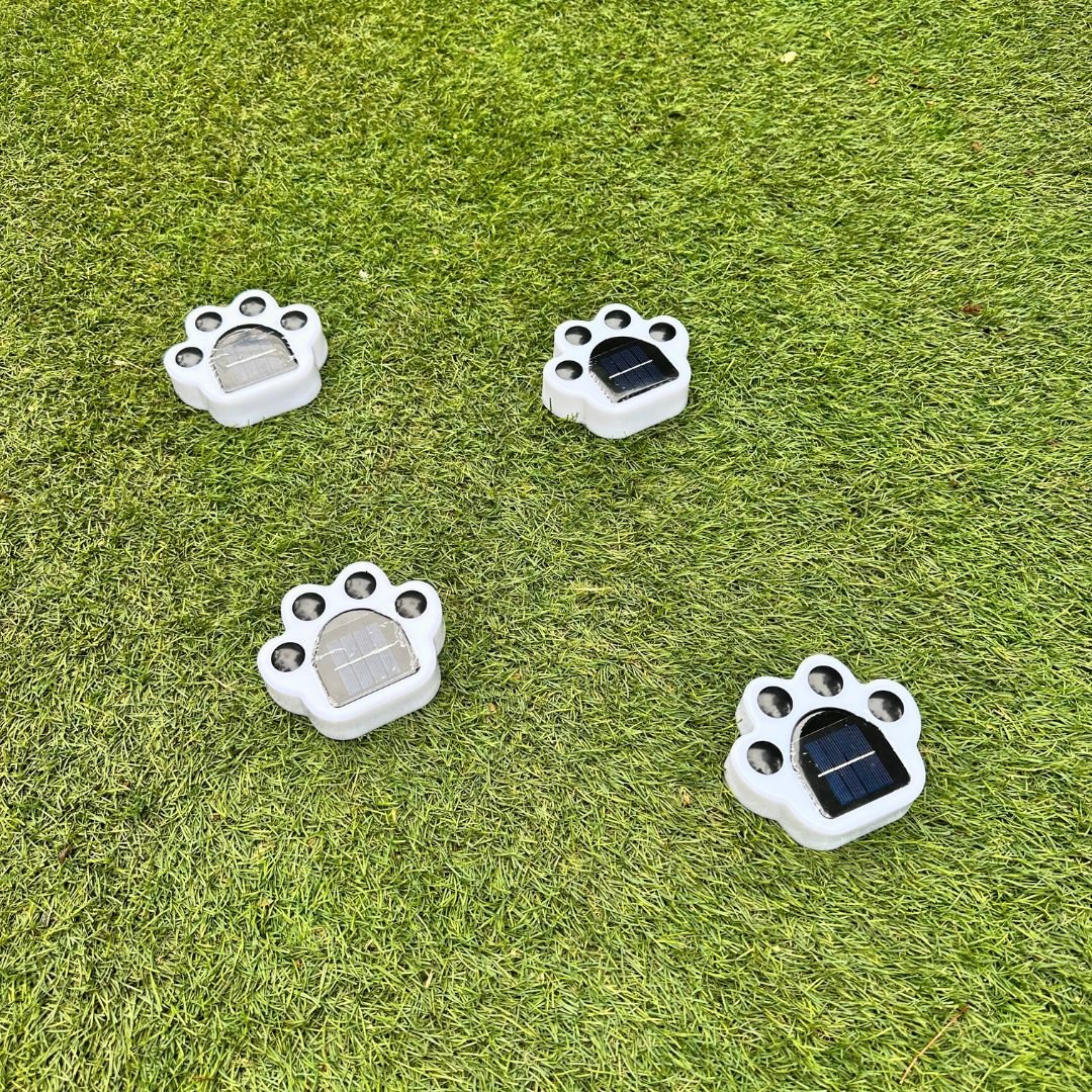 Set de 4 Patitas de Perro Solar - Luz Cálida / IP65 - Disponible en Dreamy Home!