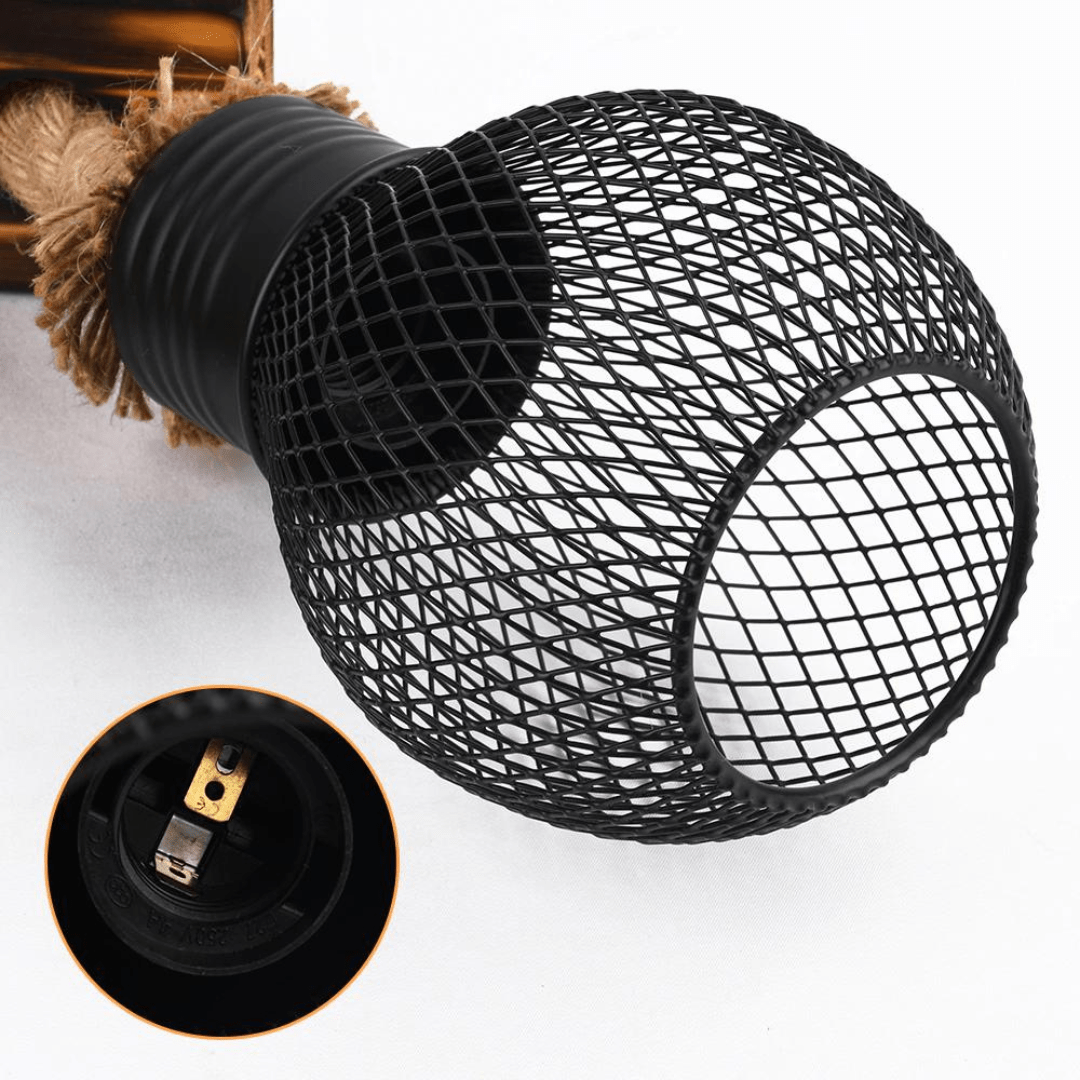 Apliqué Lámpara Globo - Metal y Madera / Incluye Ampolleta - Disponible en Dreamy Home!