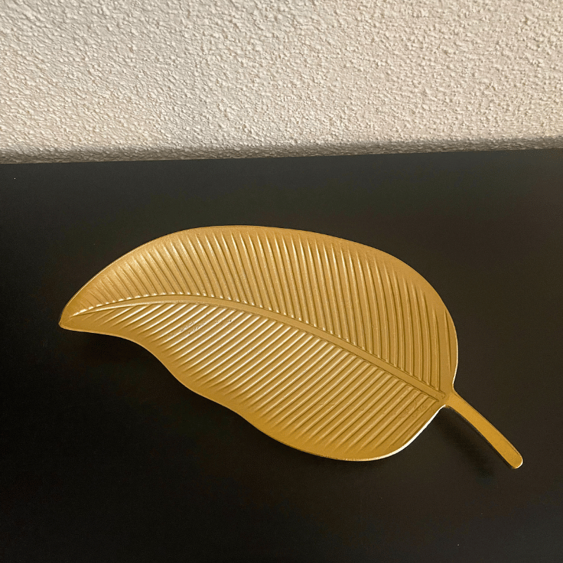Bandeja Decorativa Diseño Hoja - Dorada - Decoración - Disponible en Dreamy Home!