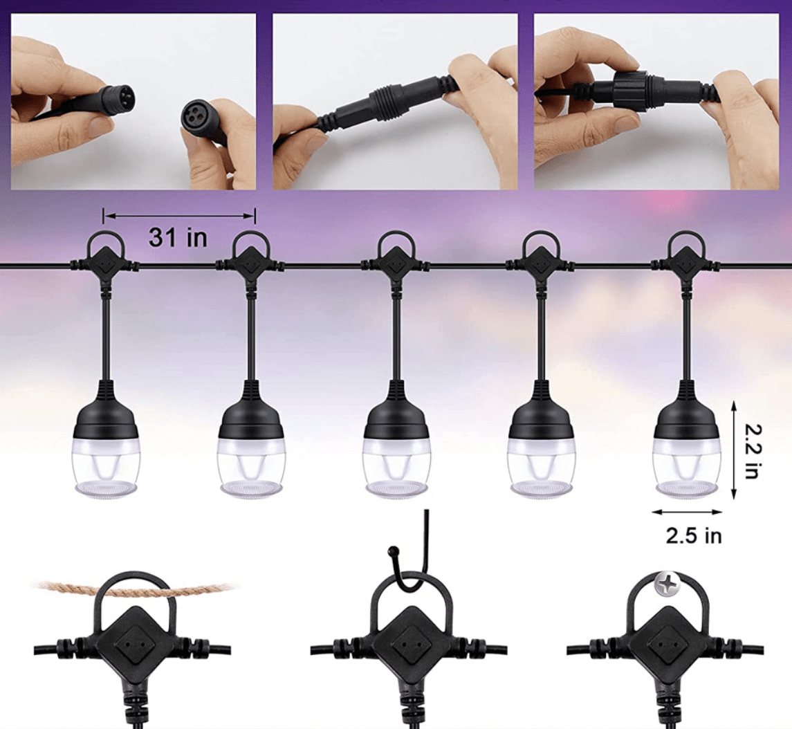 Guirnalda de Luces Solar - Luz Cálida / 12,6 m / 12 Amp. / Panel Híbrido - Decoración - Disponible en Dreamy Home!