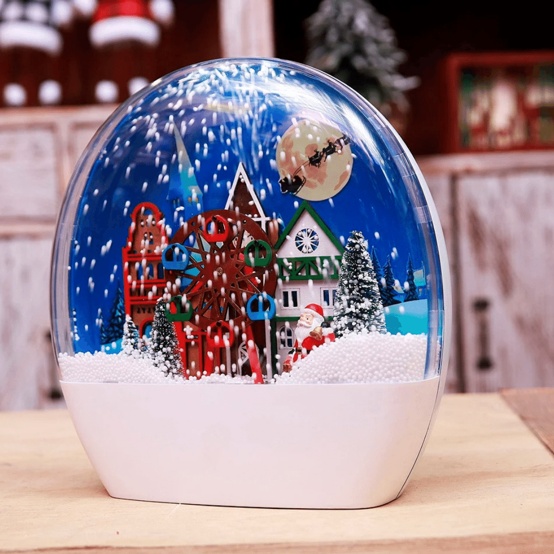 Caja Musical Parque Navideño - Sonido/Nieve/Enchufe - Disponible en Dreamy Home!