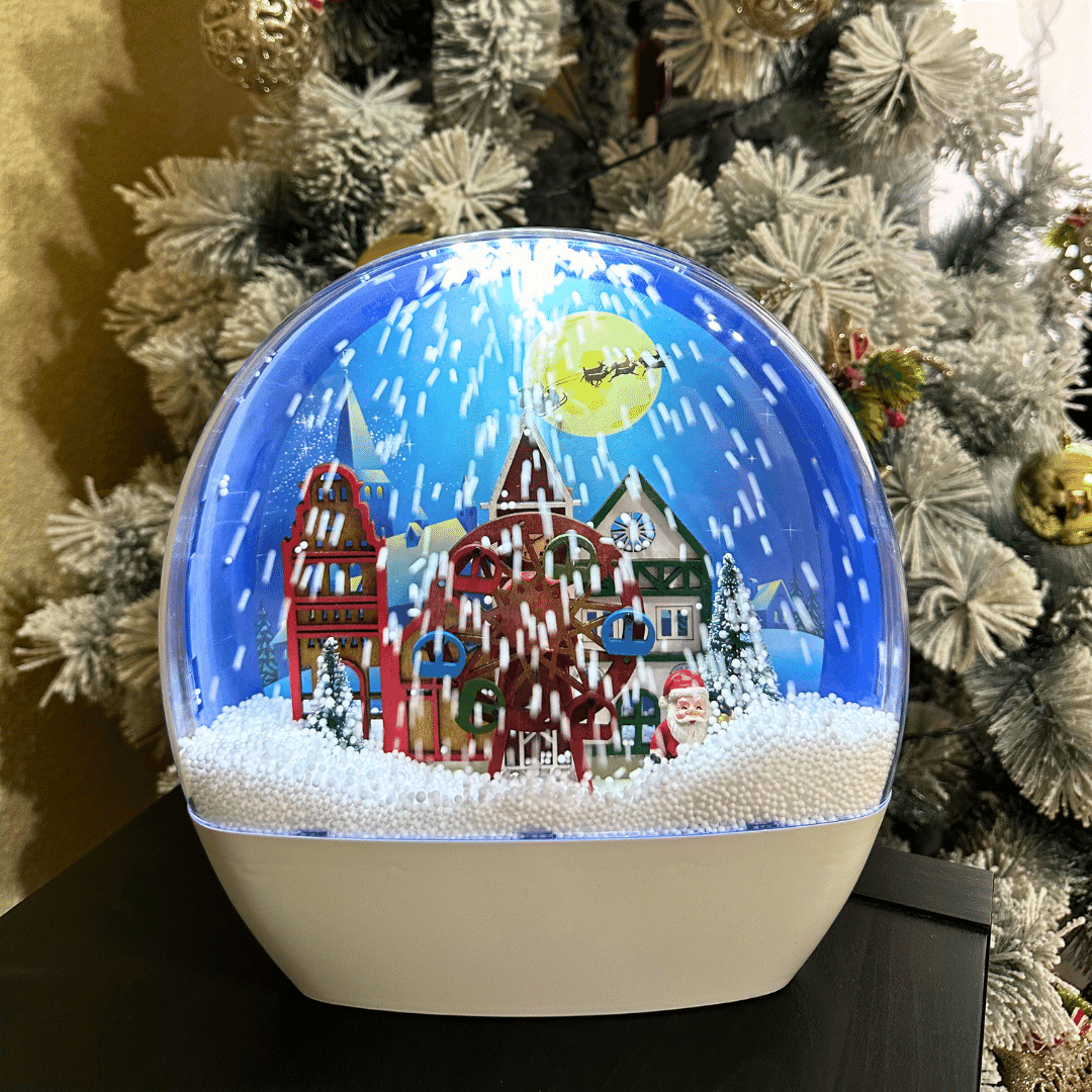 Caja Musical Parque Navideño - Sonido/Nieve/Enchufe - Disponible en Dreamy Home!