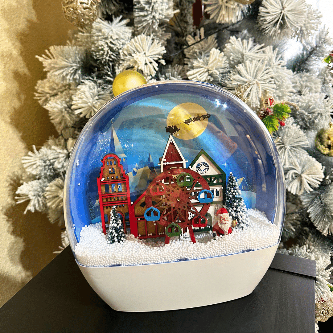 Caja Musical Parque Navideño - Sonido/Nieve/Enchufe - Disponible en Dreamy Home!