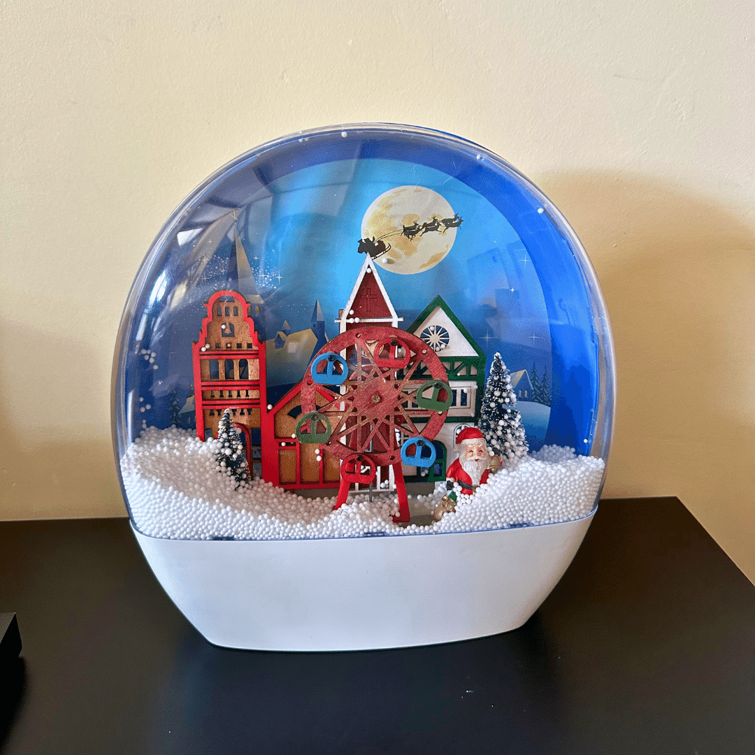 Caja Musical Parque Navideño - Sonido/Nieve/Enchufe - Disponible en Dreamy Home!
