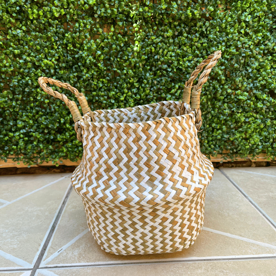 Canasto Multiuso Extensible - Tejido Natural / Blanco Beige / 35 cm - Decoración - Disponible en Dreamy Home!