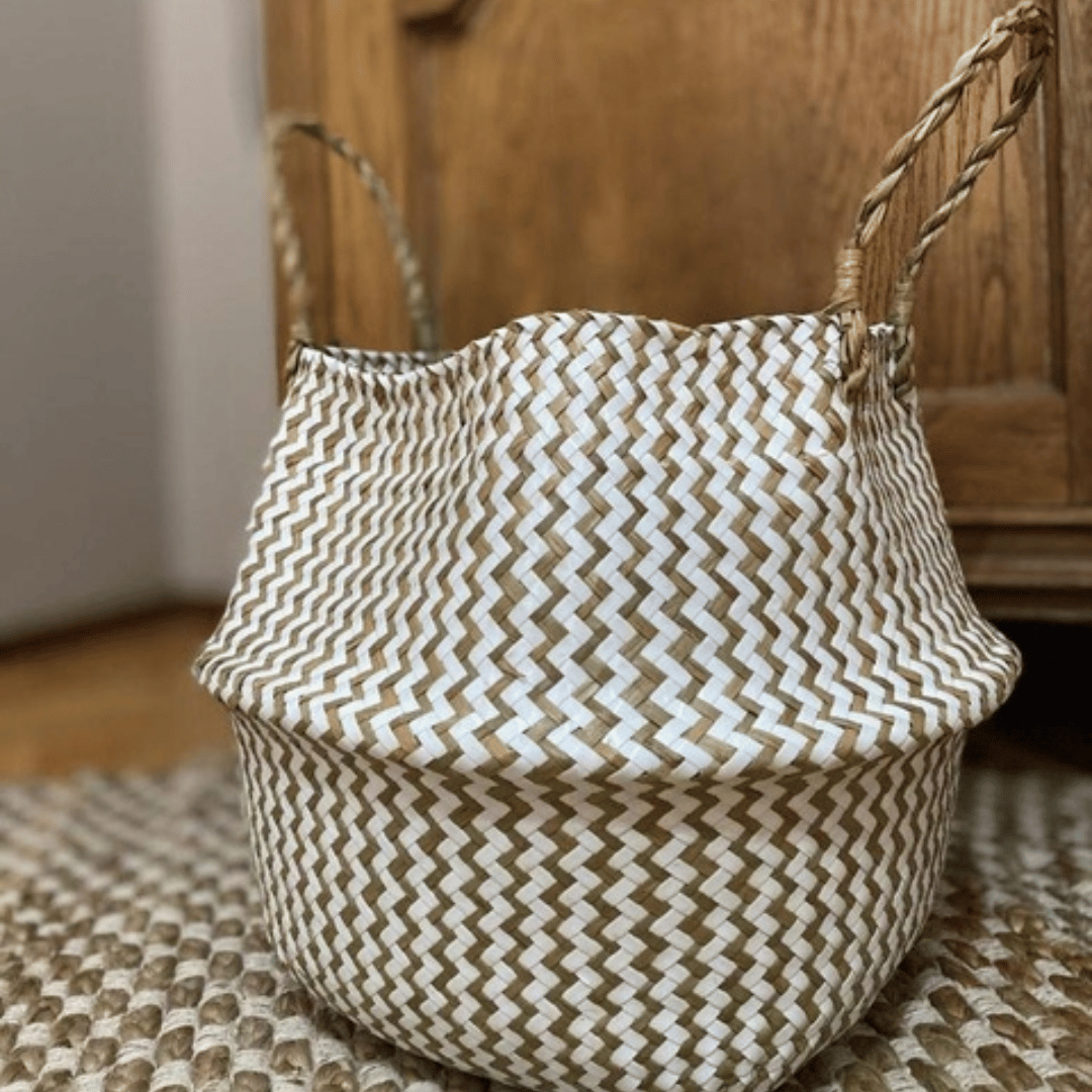 Canasto Multiuso Extensible - Tejido Natural / Blanco Beige / 35 cm - Decoración - Disponible en Dreamy Home!
