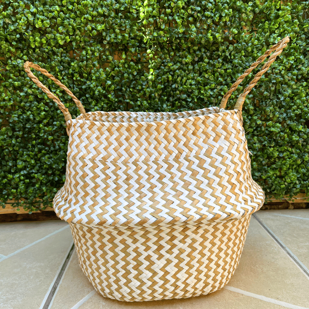 Canasto Multiuso Extensible - Tejido Natural / Blanco Beige / 35 cm - Decoración - Disponible en Dreamy Home!