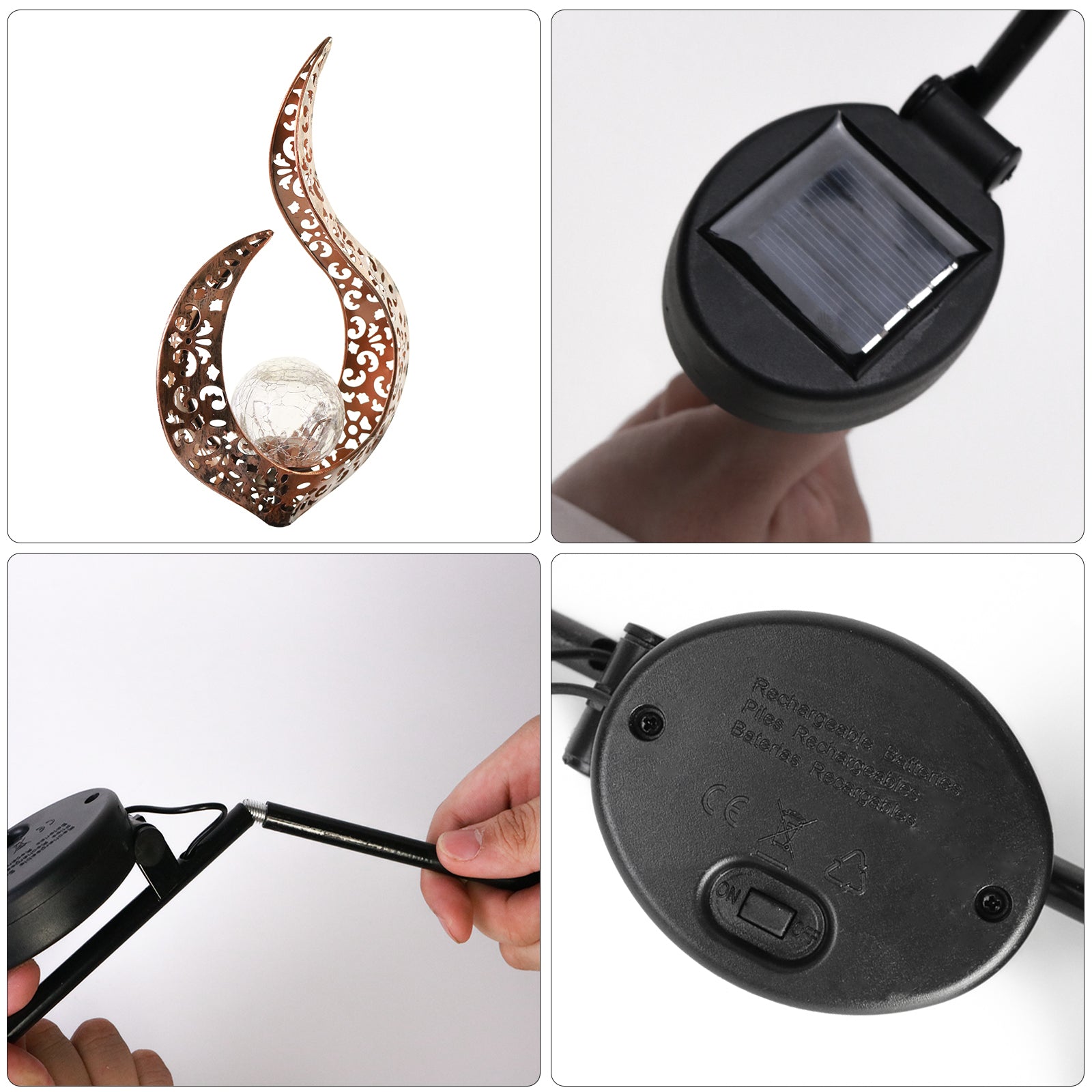 Estaca de Hierro Solar Llama - Luz Cálida / IP65 / Metal - Disponible en Dreamy Home!