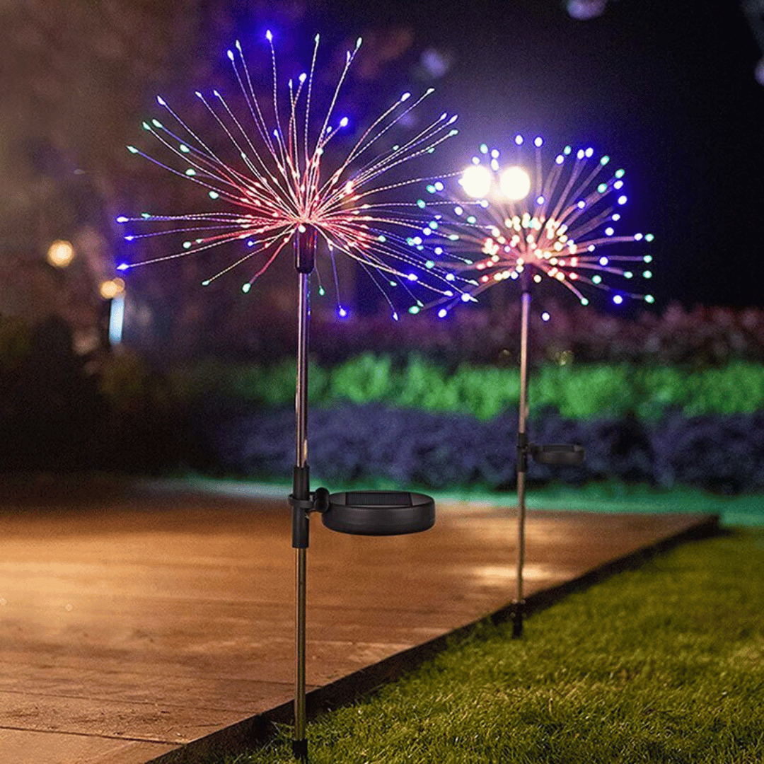 Set de 2 Estacas Firework Solar - Luz Cálida o Multicolor / IP65 / Altura 84 cm - Disponible en Dreamy Home!