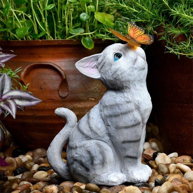 Estatua de Gato Solar - Luz Cálida / Resina/ IP65 - Disponible en Dreamy Home!