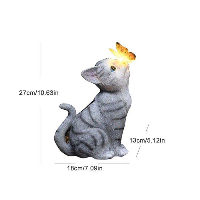 Estatua de Gato Solar - Luz Cálida / Resina/ IP65 - Disponible en Dreamy Home!