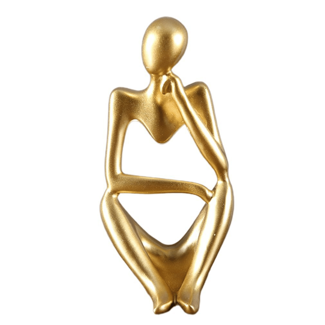 Estatua de Pensador Dorado - Diseño Abstracto - Disponible en Dreamy Home!