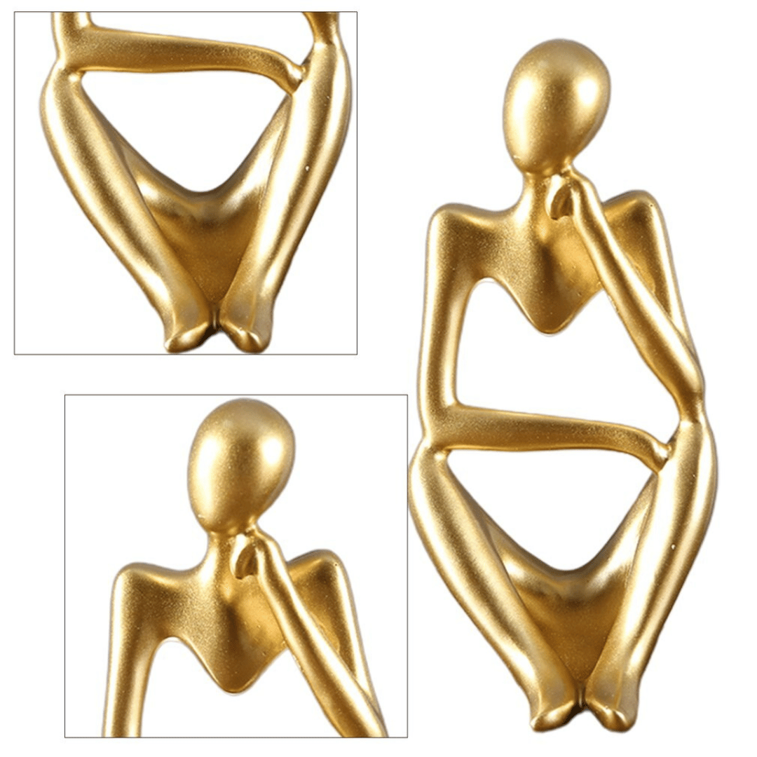 Estatua de Pensador Dorado - Diseño Abstracto - Disponible en Dreamy Home!