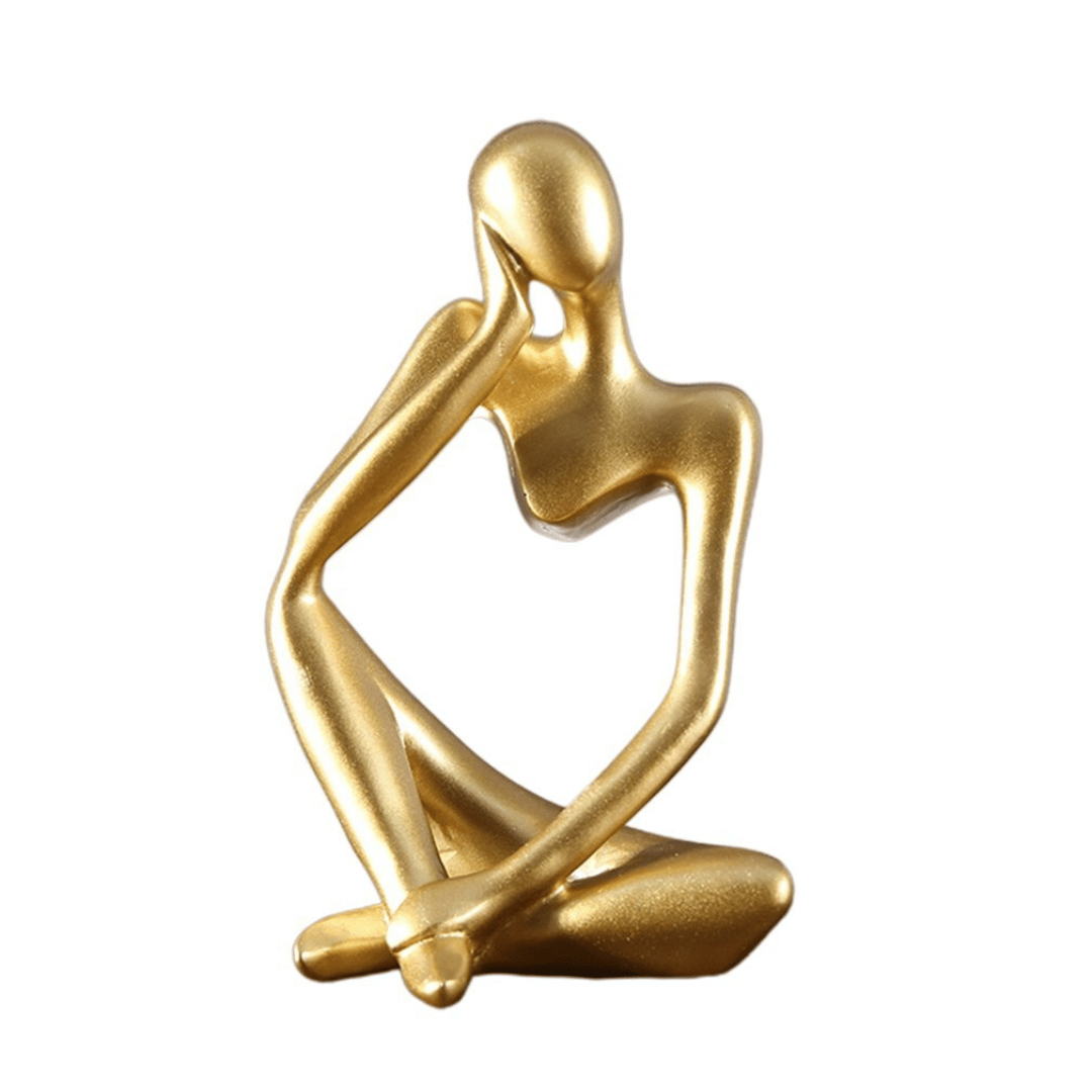 Estatua de Pensador Dorado - Diseño Abstracto - Disponible en Dreamy Home!