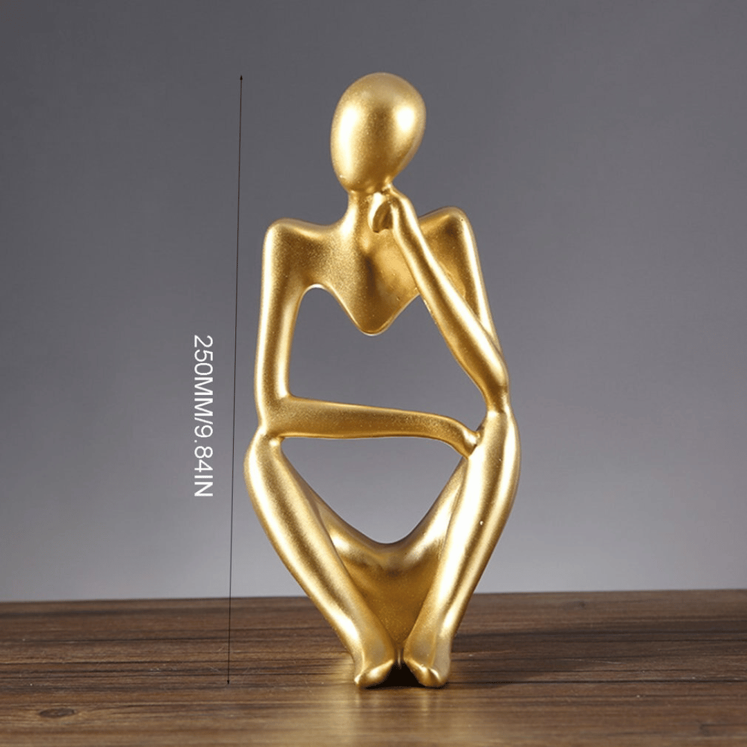 Estatua de Pensador Dorado - Diseño Abstracto - Disponible en Dreamy Home!