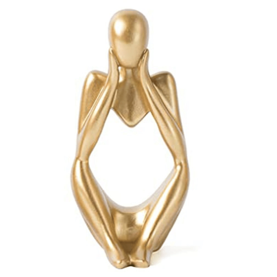 Estatua de Pensador Dorado - Diseño Abstracto - Disponible en Dreamy Home!