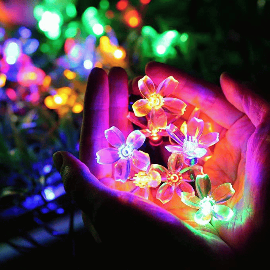 Guirnalda de Flores Solares - Luz Cálida o Multicolor / Largo 5 m / IP65 - Disponible en Dreamy Home!