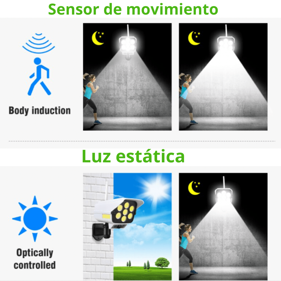 Foco Cámara de Seguridad Solar - 180W / Luz Fría / IP65 - Disponible en Dreamy Home!
