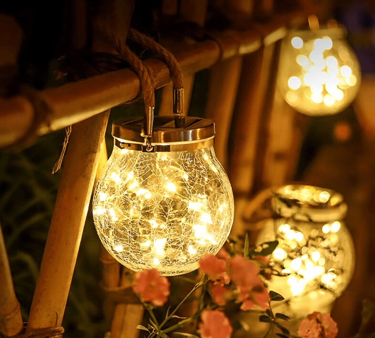 Frasco Colgante Redondo Solar - Luz Cálida / IP65 - Disponible en Dreamy Home!