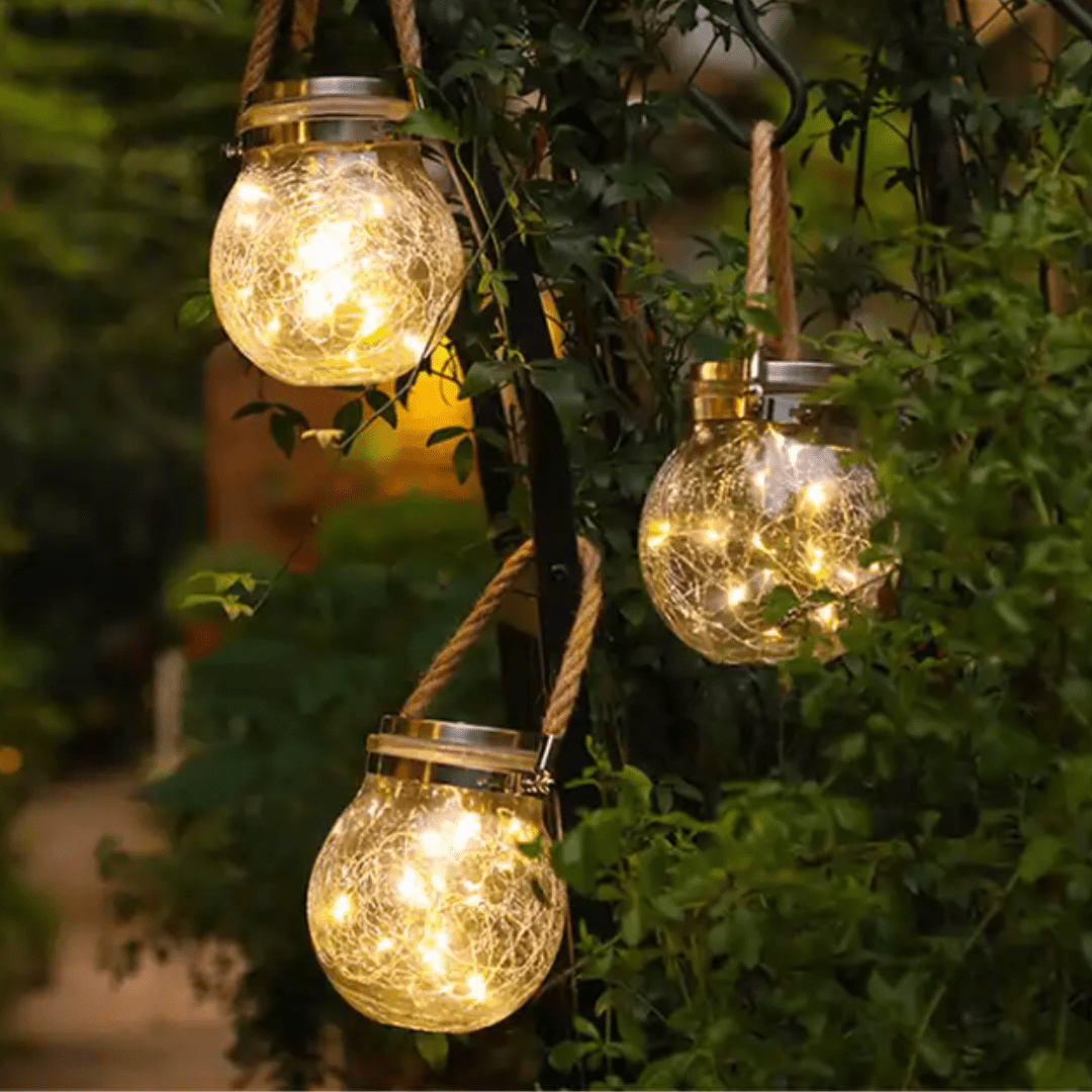 Frasco Colgante Redondo Solar - Luz Cálida / IP65 - Disponible en Dreamy Home!