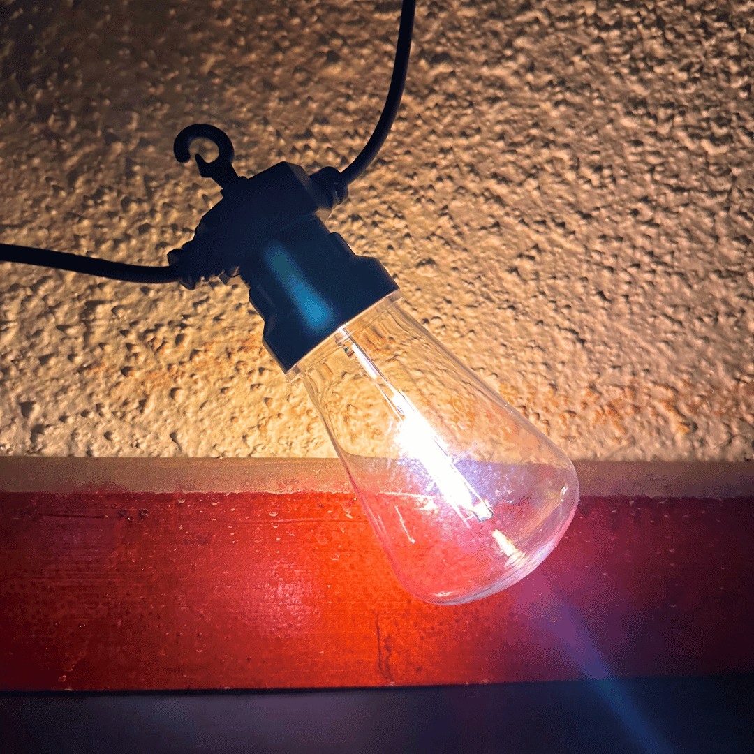 Guirnalda Solar Edison - 10 Ampolletas / 10 m / Luz Cálida / IP65 - Disponible en Dreamy Home!