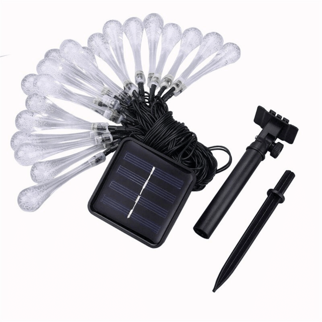 Guirnalda de Lágrimas Solares - Luz Cálida / Largo 5 m / IP65 - Disponible en Dreamy Home!