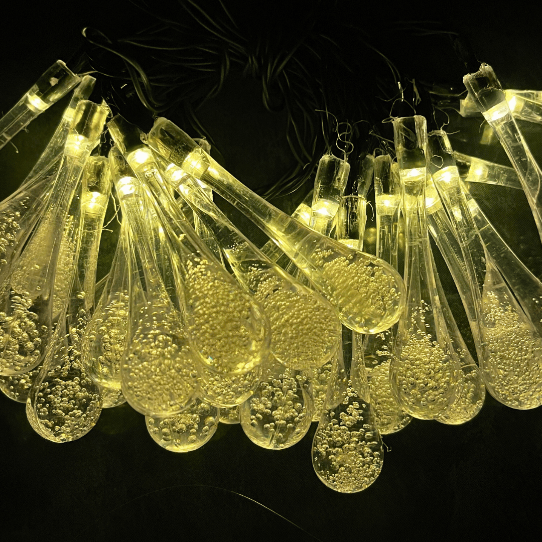 Guirnalda de Lágrimas Solares - Luz Cálida / Largo 5 m / IP65 - Disponible en Dreamy Home!