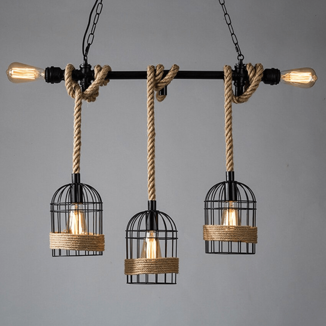 Lámpara Colgante Macramé Triple - Metal / Incluye Ampolleta - Disponible en Dreamy Home!