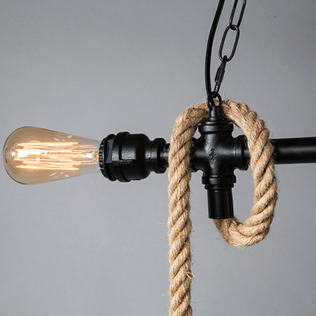 Lámpara Colgante Macramé Triple - Metal / Incluye Ampolleta - Disponible en Dreamy Home!