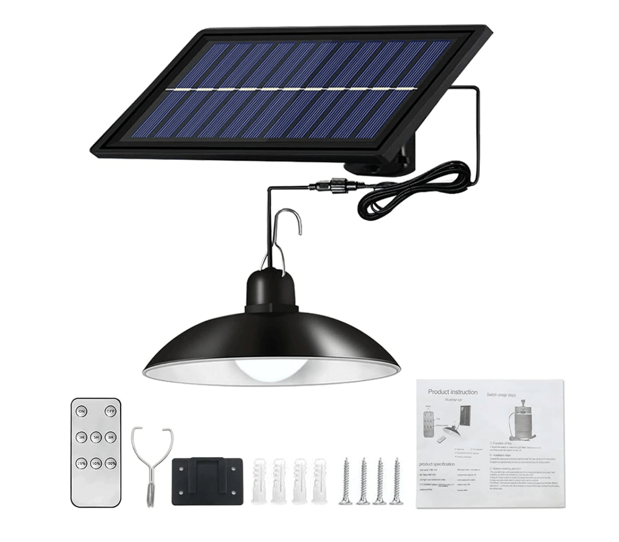 Lámpara Soquete Solar - 30W / Longitud del Cable 3 m / IP44 / Luz Fría - Disponible en Dreamy Home!