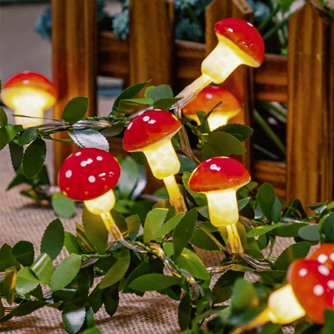 Guirnalda de Honguitos Solar - Luz Cálida / 5 m - Disponible en Dreamy Home!