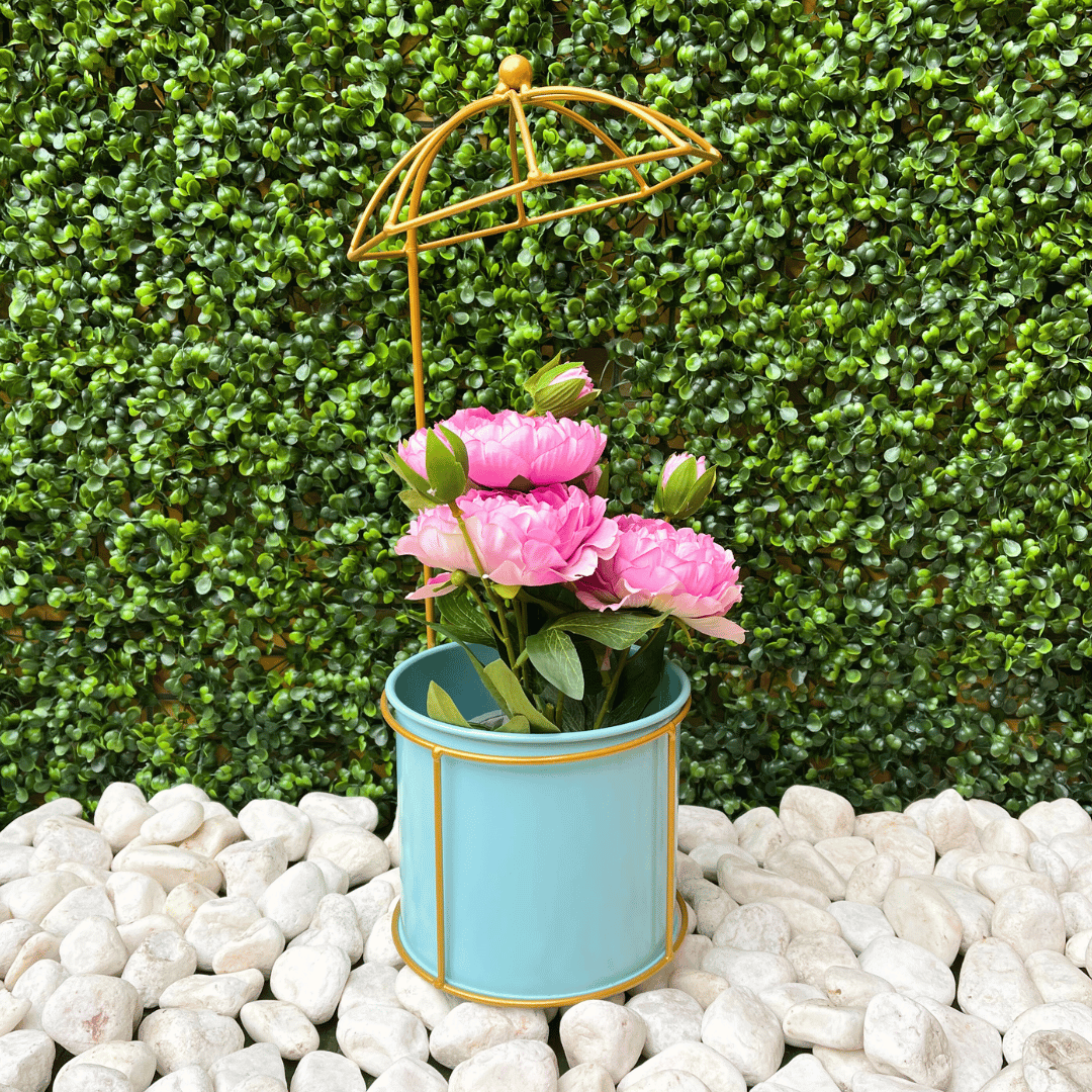 Macetero Umbrella - Estructura Metálica Dorada / Base Negra / 38 cm Alto - Decoración - Disponible en Dreamy Home!