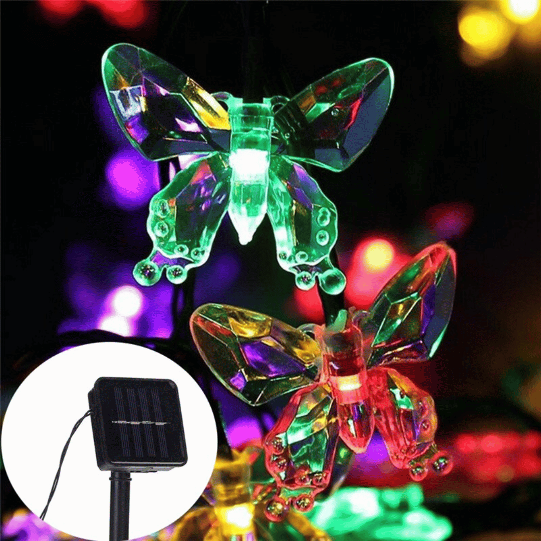 Guirnalda de Mariposas Solares - Luz Cálida o Multicolor / Largo 5 m / IP65 - Disponible en Dreamy Home!